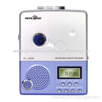 LCD cassette recorder with language learning function
